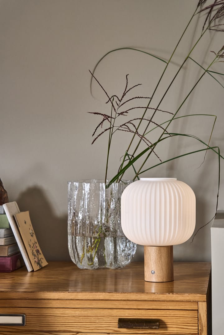 Fair candeeiro de mesa portátil, Vidro fosco-freixo Scandi Living