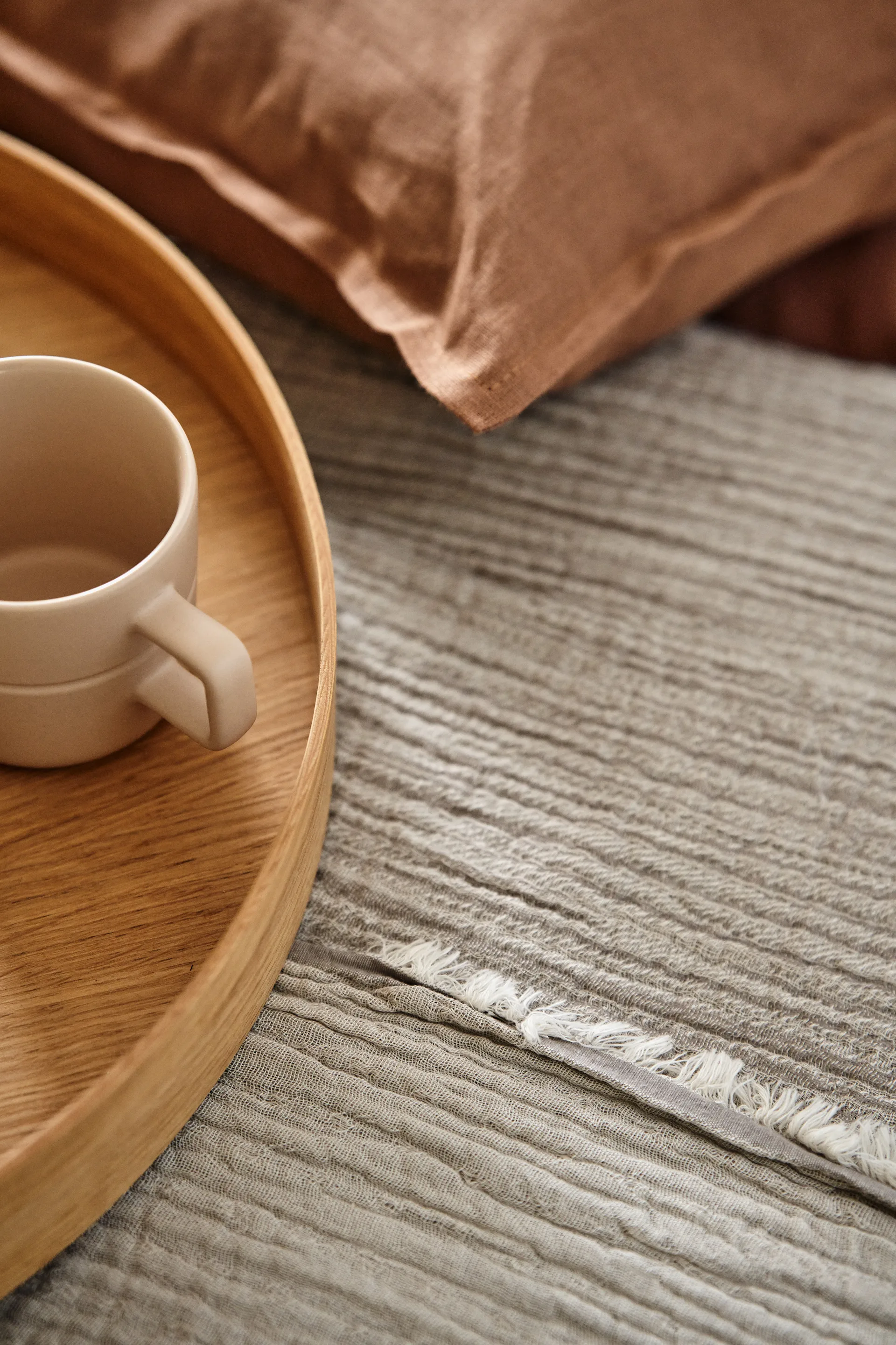 Fronha Calm em linho 40x60 cm, Marrom amêndoa Scandi Living