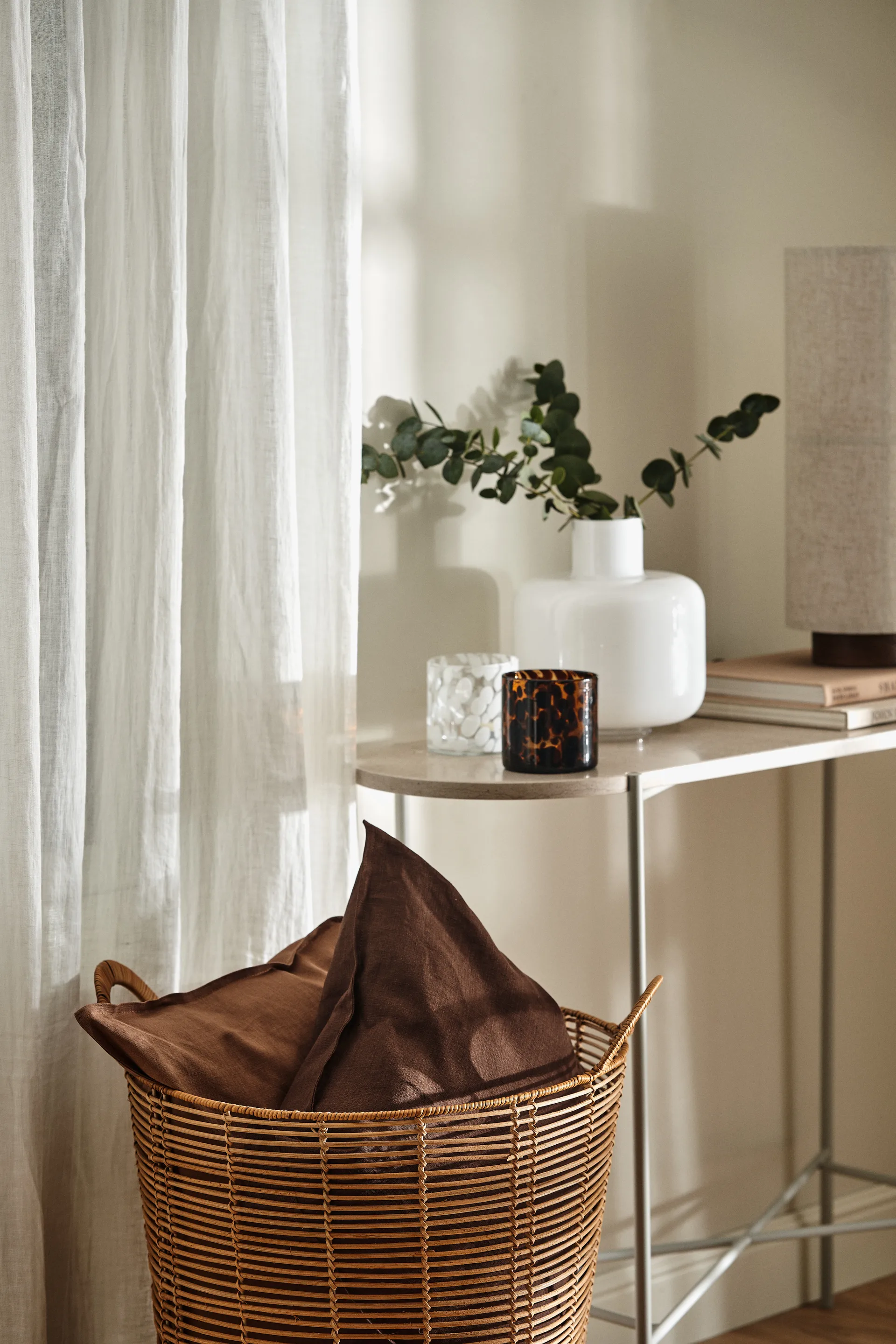 Fronha Calm em linho 40x60 cm, Marrom chocolate Scandi Living