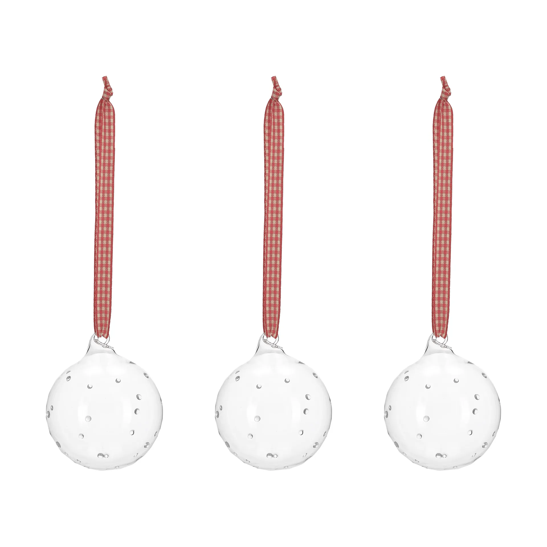 Grace bola de Natal com laço, pack de 3, Vermelho Scandi Living