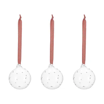Grace bola de Natal com laço, pack de 3 - Vermelho - Scandi Living