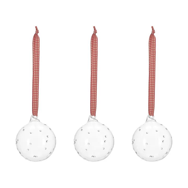 Grace bola de Natal com laço, pack de 3 - Vermelho - Scandi Living