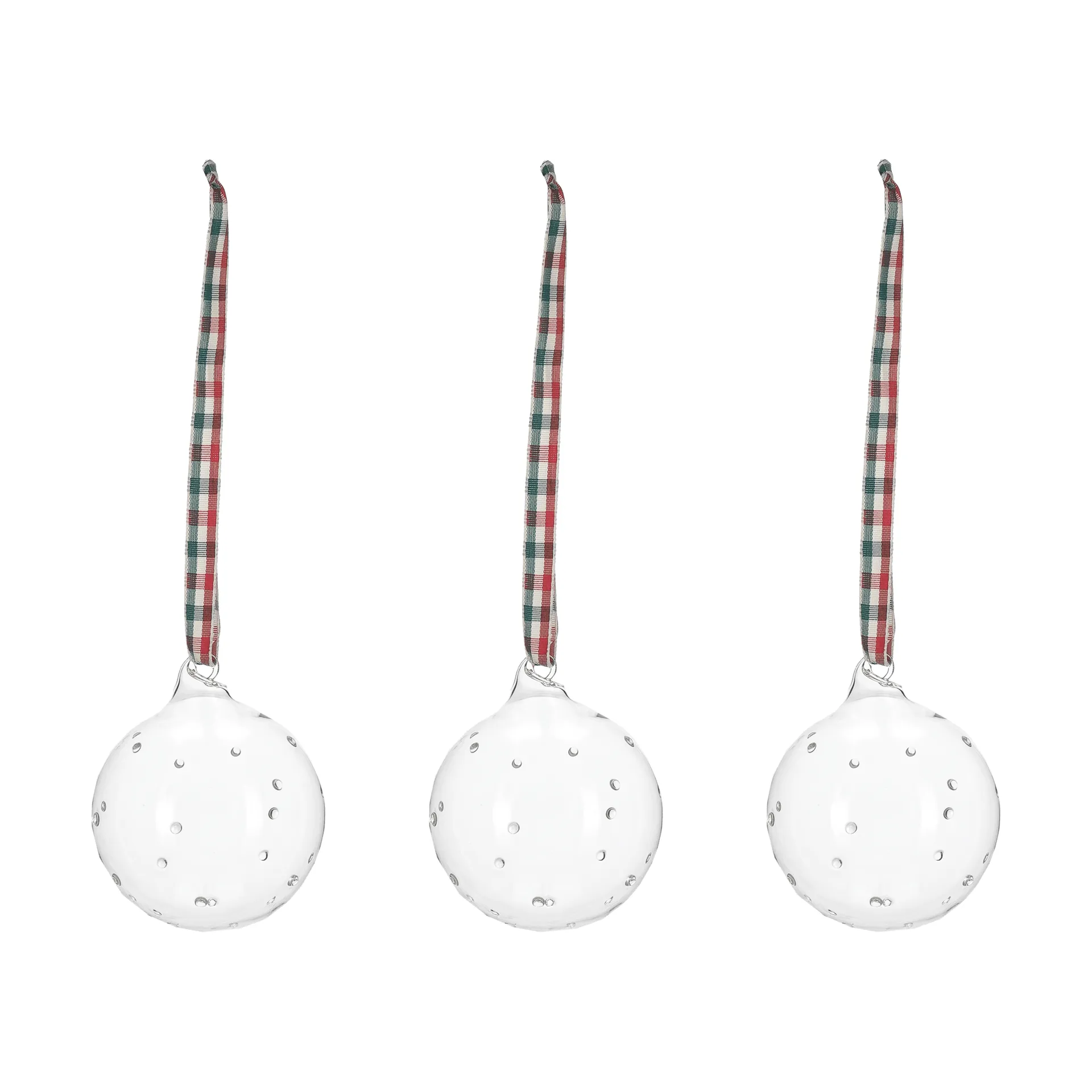 Grace bola de Natal com laço, pack de 3, Vermelho Scandi Living