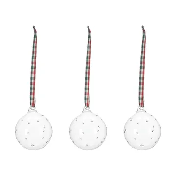 Grace bola de Natal com laço, pack de 3 - Vermelho - Scandi Living
