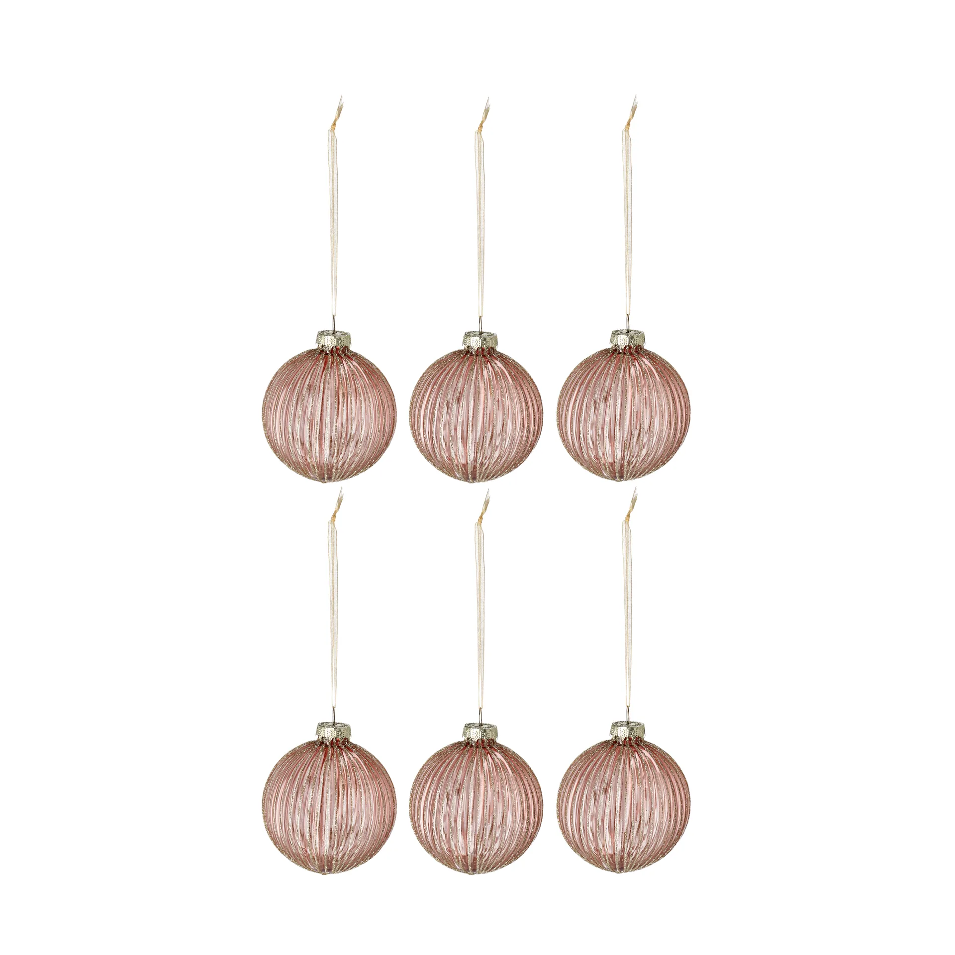 Holiday enfeites 6 un., Rose gold Scandi Living