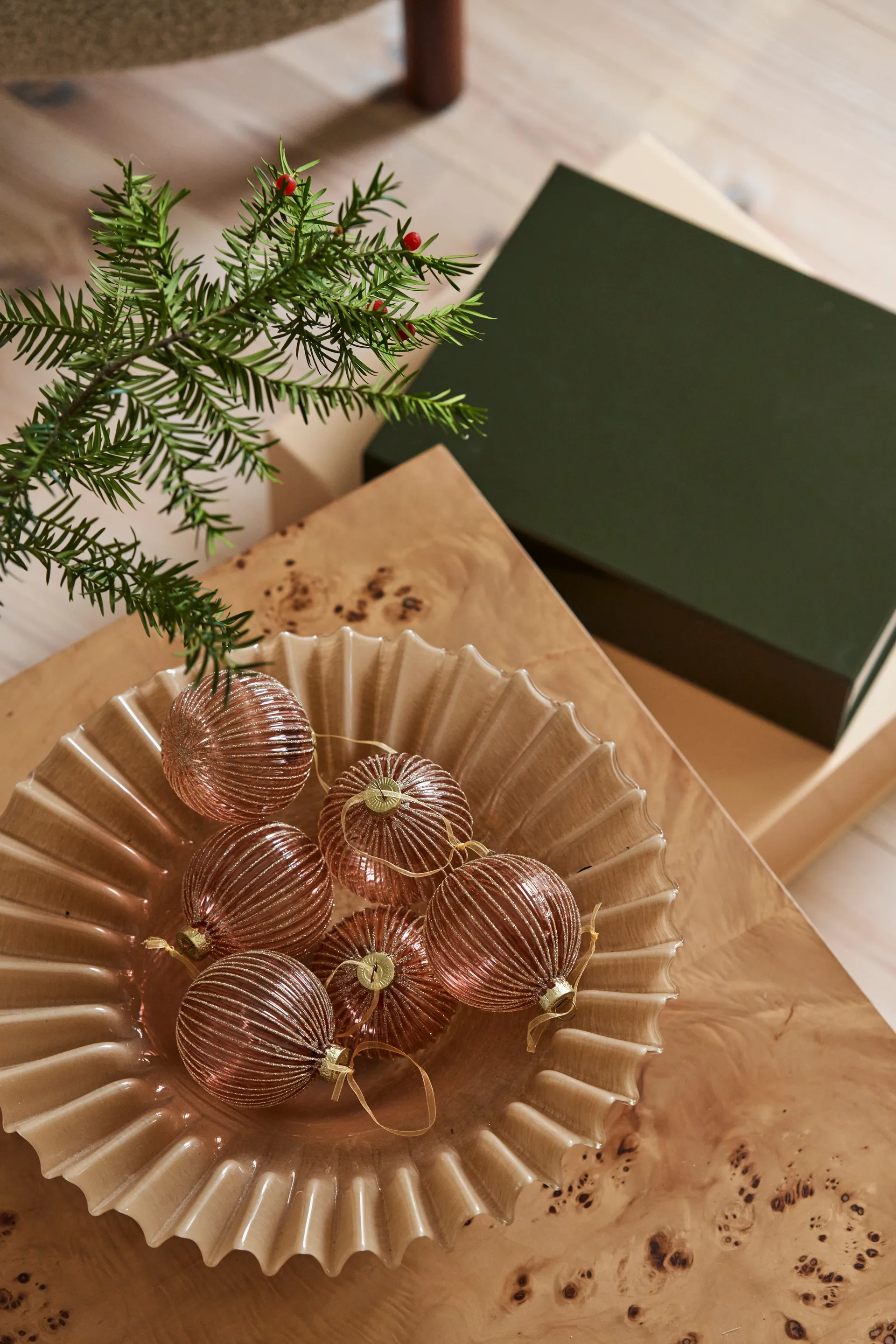 Holiday enfeites 6 un., Rose gold Scandi Living