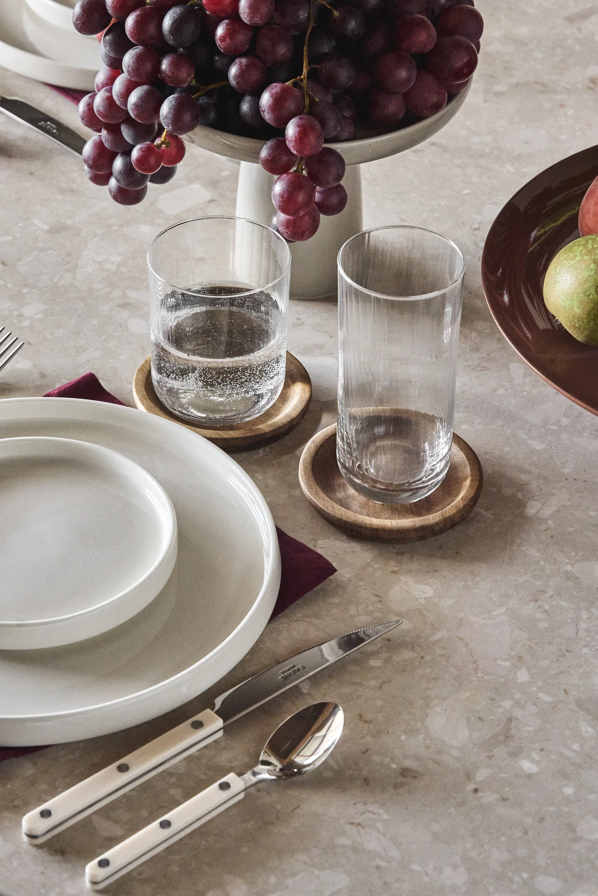 Hollow porta-copos 4 unidades Ø9 cm, Acácia Scandi Living