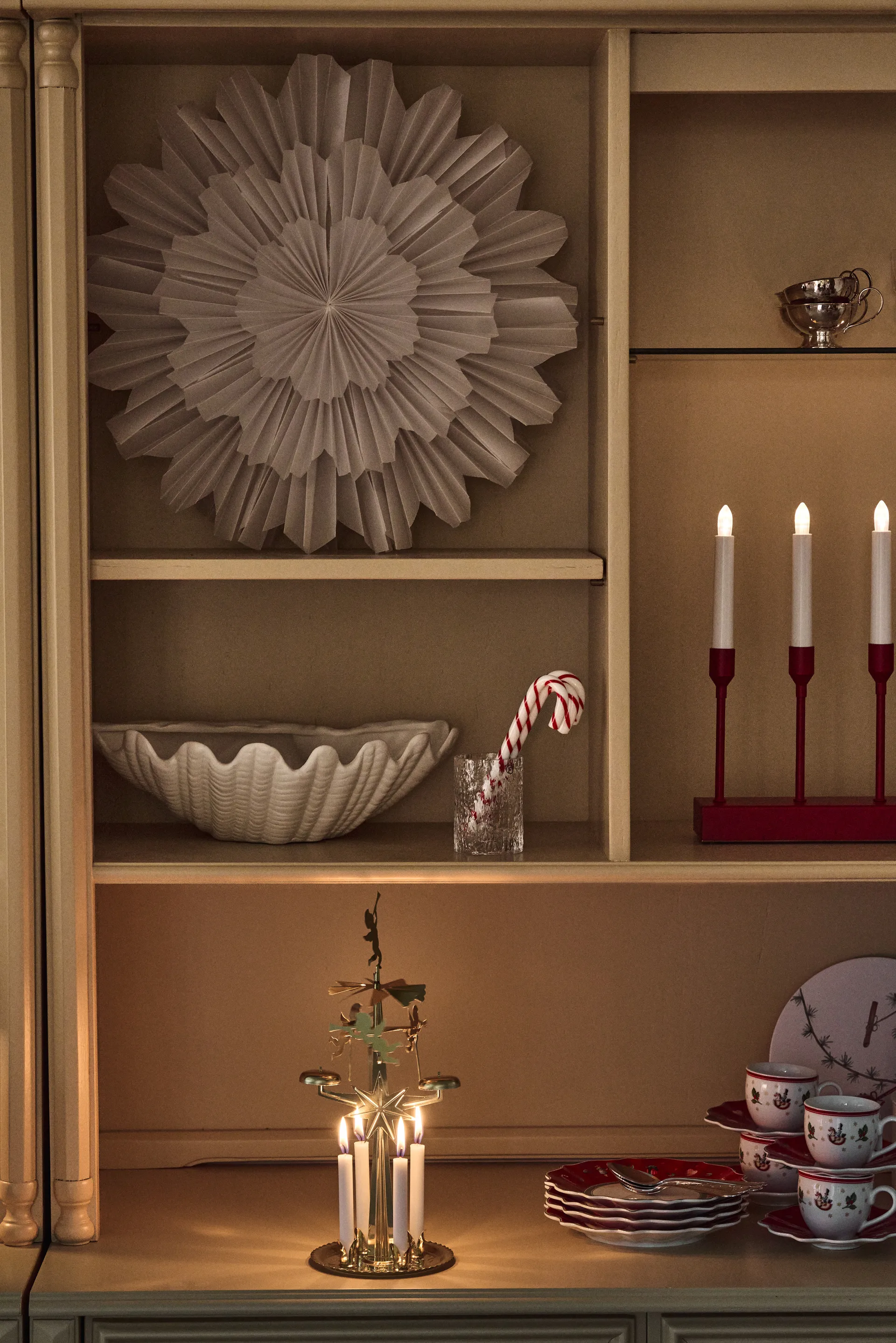 Kindle candelabro de advento portátil 30 cm, Vermelho escuro Scandi Living