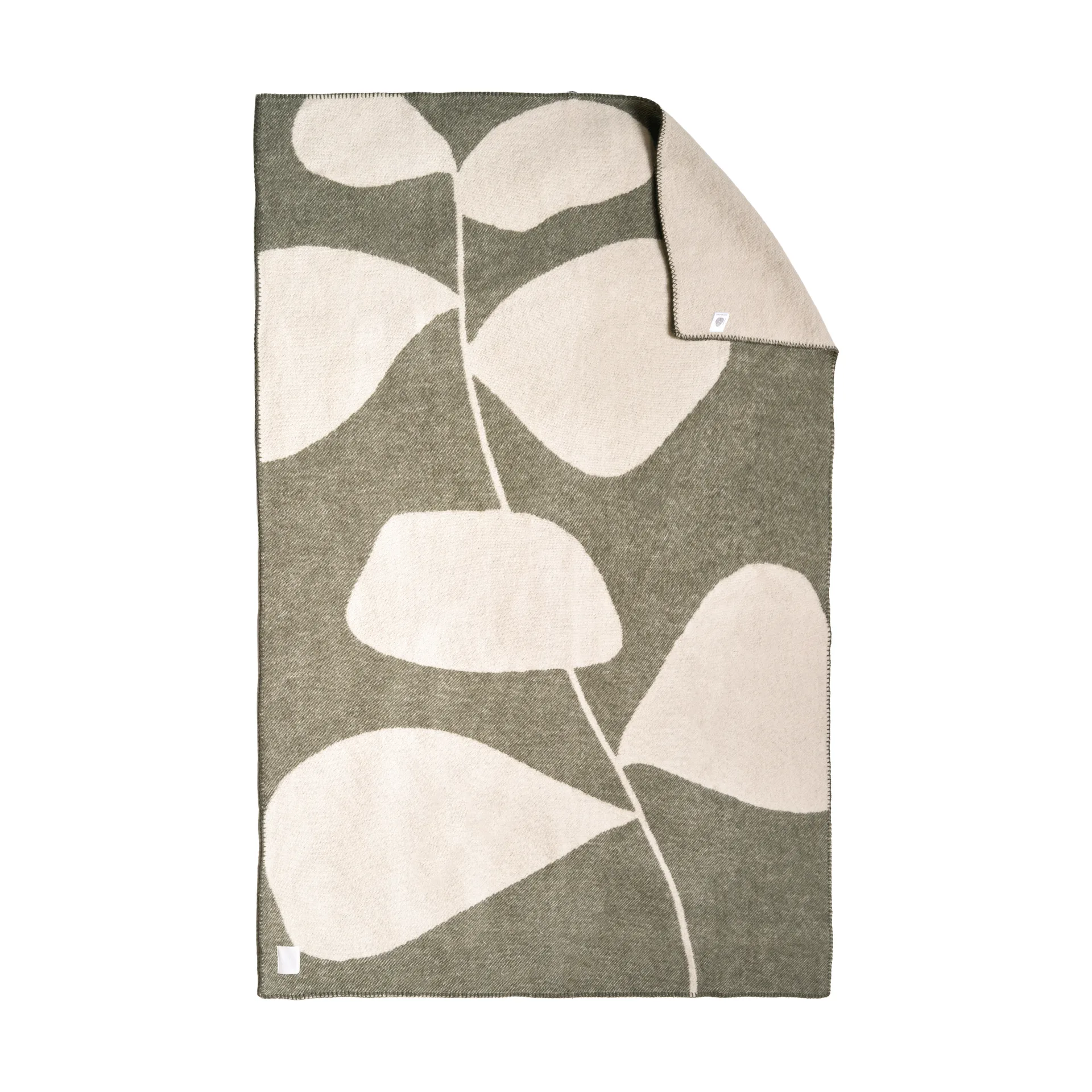 Leaf manta de lã 130x180 cm, Verde caqui Scandi Living
