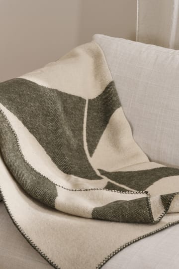 Leaf manta de lã 130x180 cm - Verde caqui - Scandi Living