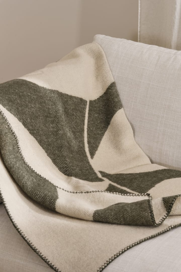 Leaf manta de lã 130x180 cm, Verde caqui Scandi Living