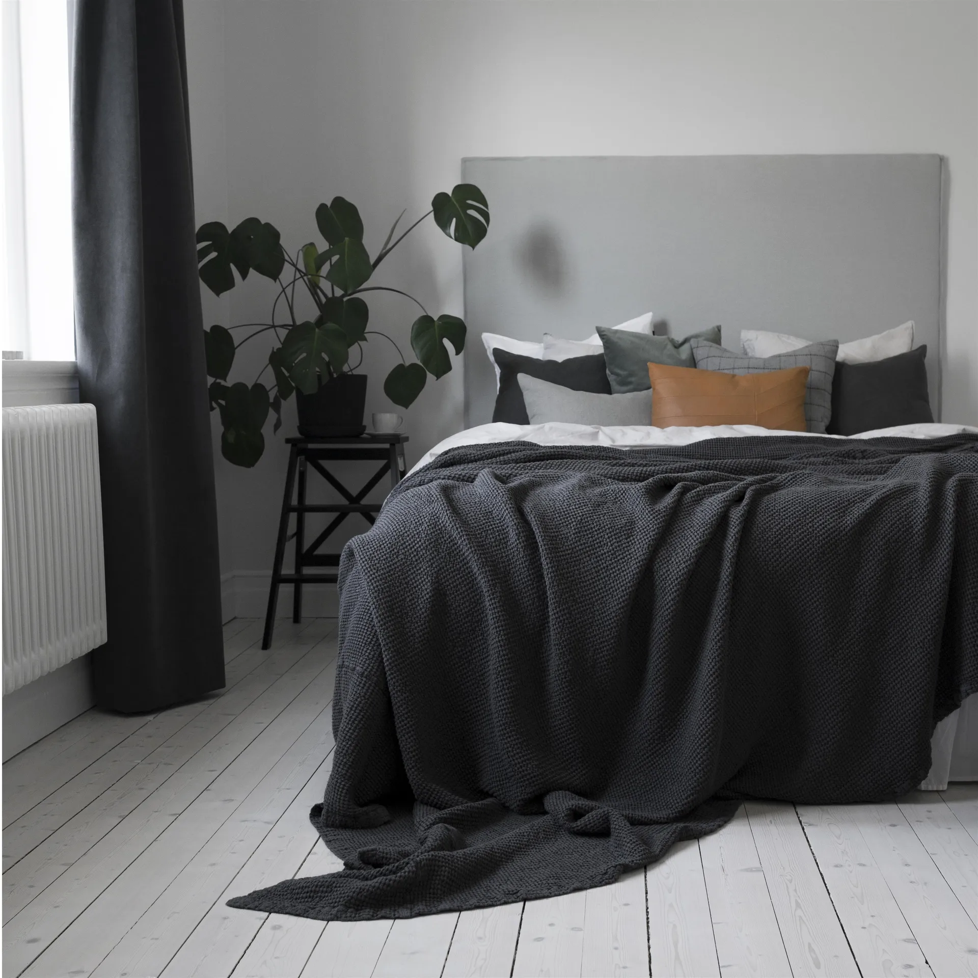 Lençóis de cama Moss 260x260 cm, charcoal (cinza) Scandi Living