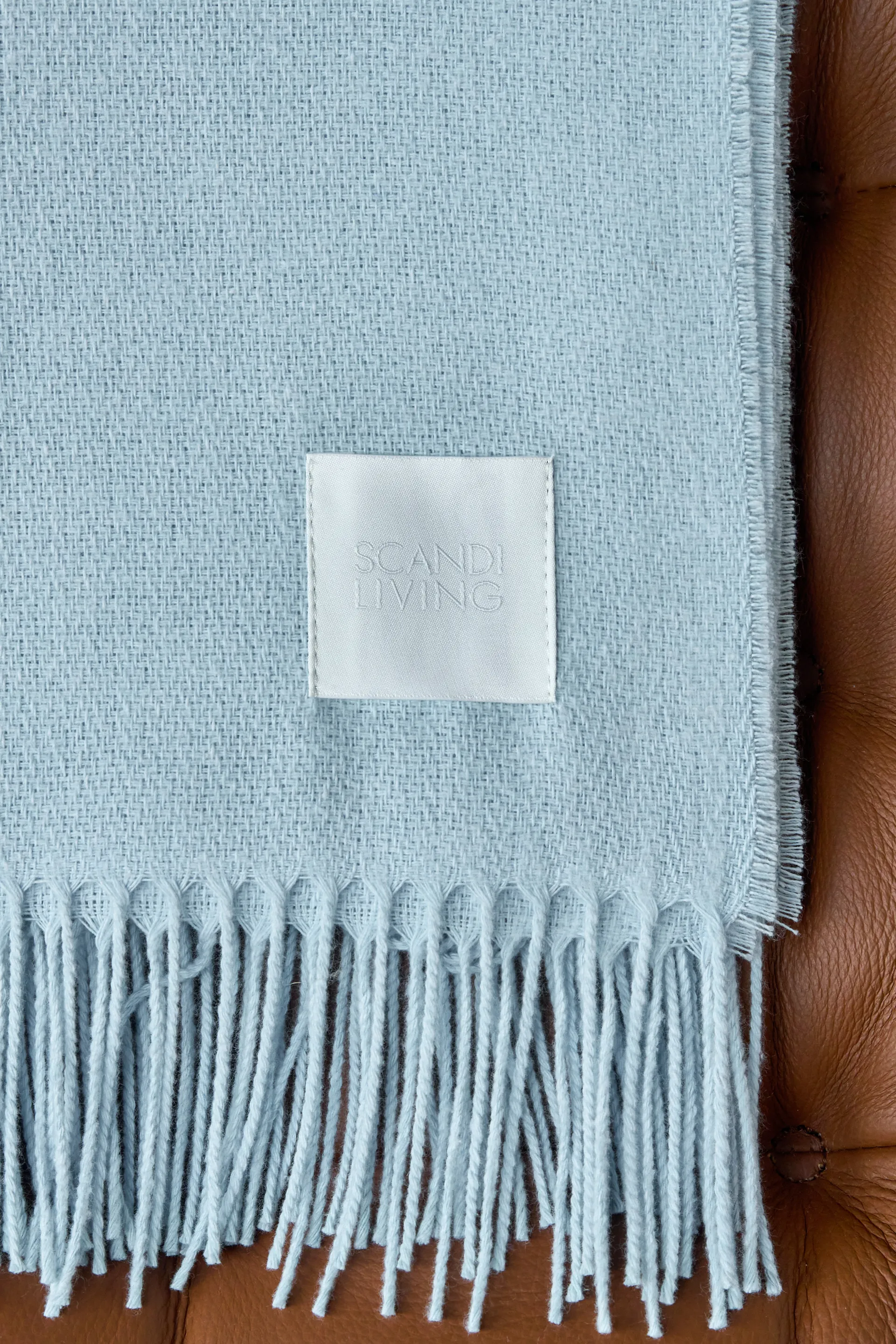Loom manta de algodão 125x170 cm, Azul céu Scandi Living