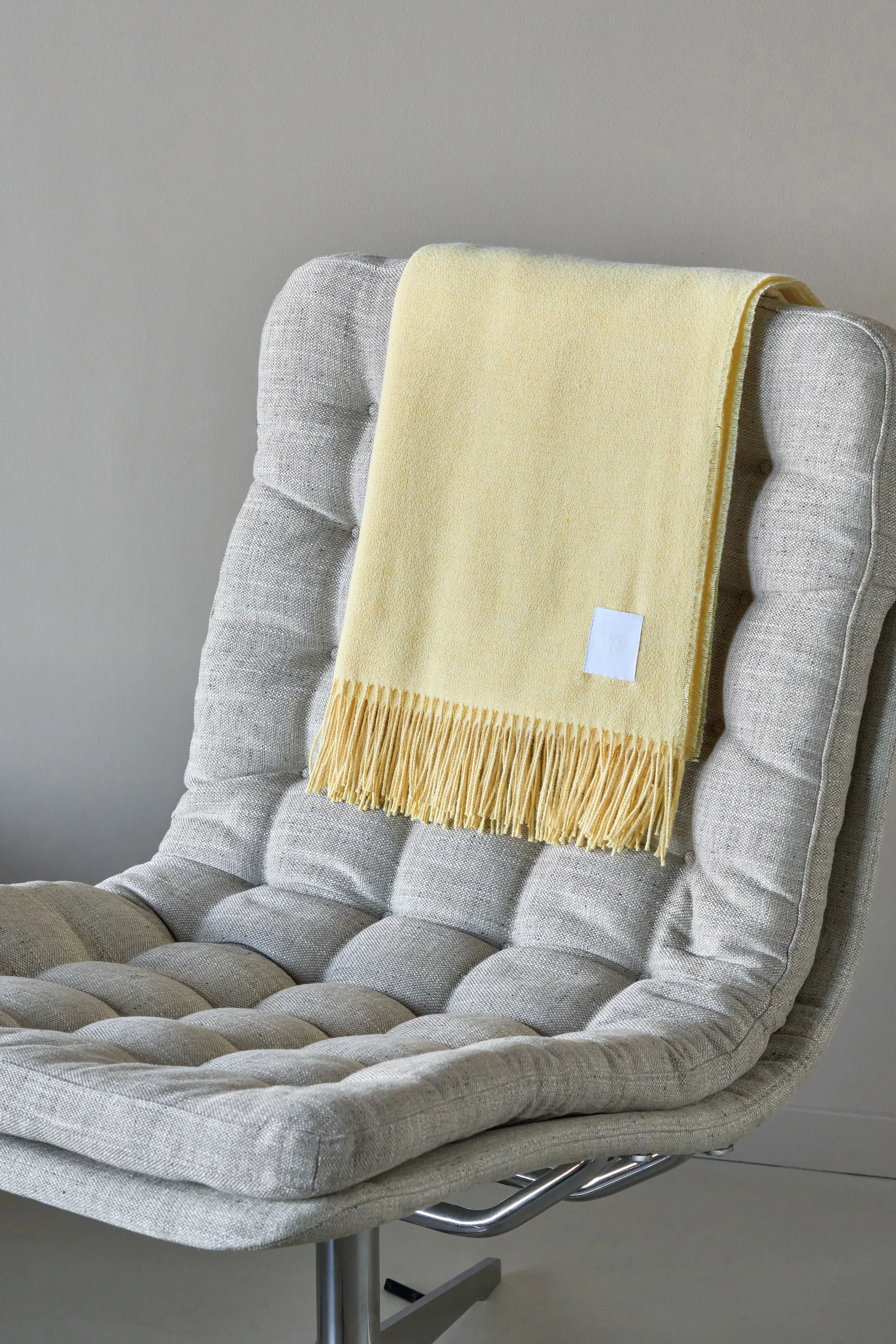 Loom manta de algodão 125x170 cm, Creme manteiga Scandi Living
