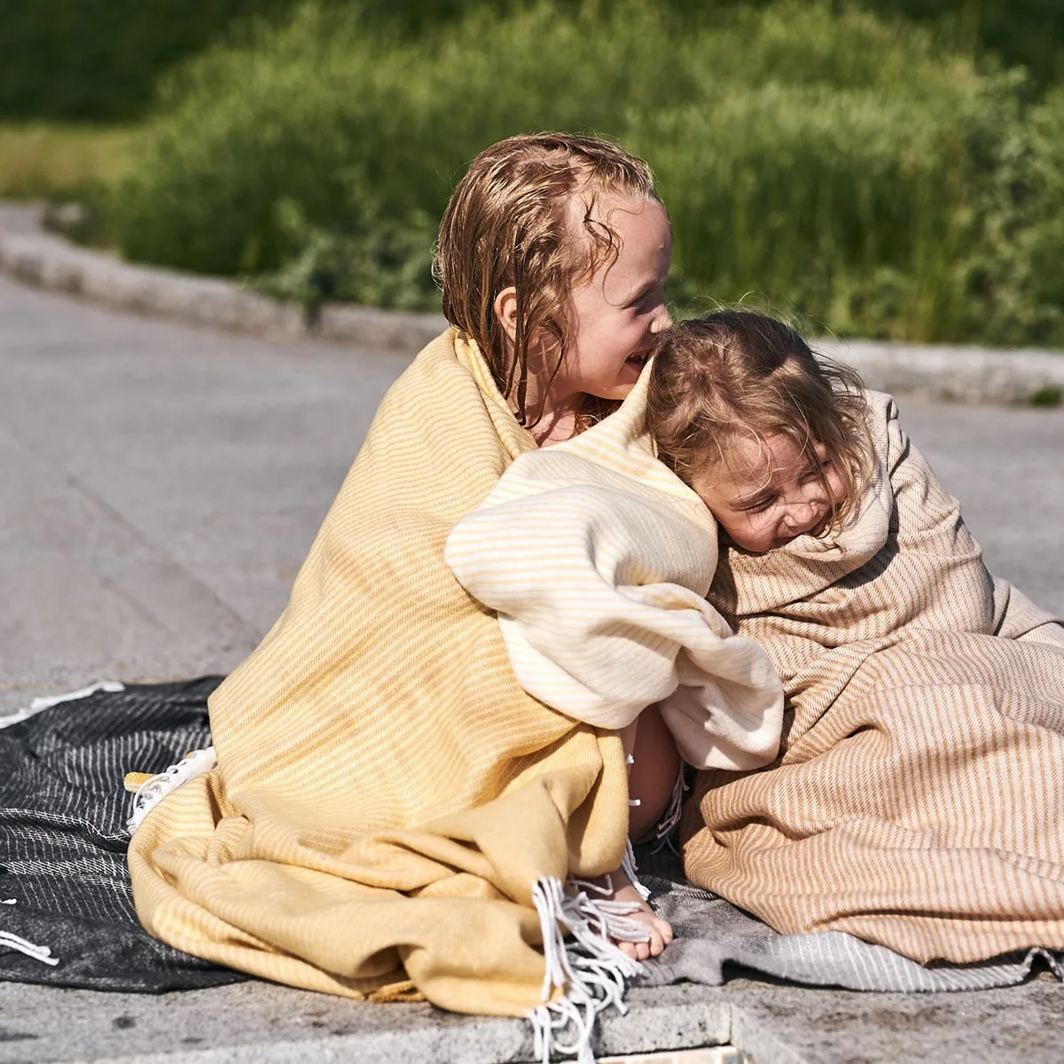 Manta de algodão Mist, areia Scandi Living