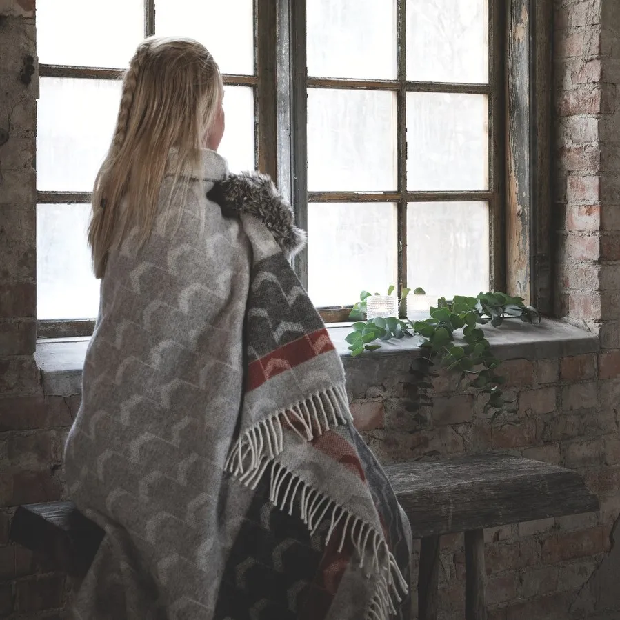 Manta de lã Arrow
, rusty red Scandi Living