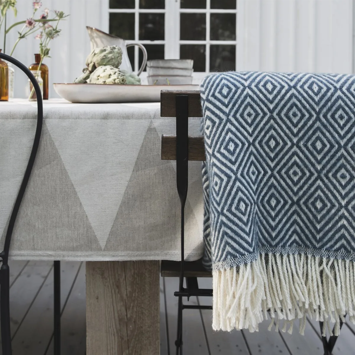 Manta de lã Salt , dusty blue  Scandi Living