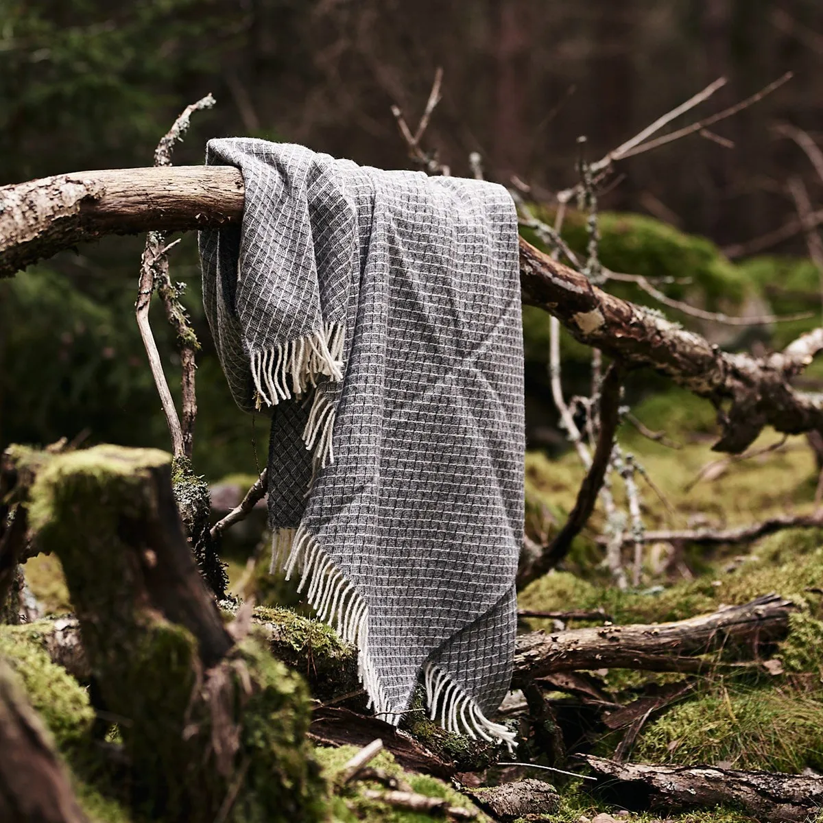 Manta de lã Wicker, cinza Scandi Living