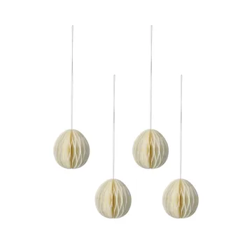 Ovos de Papel Brooding 7 cm 4-unidades - Branco  - Scandi Living