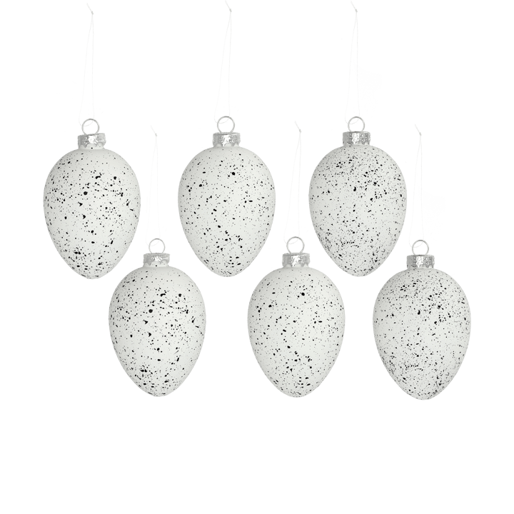 Ovos de vidro Brooding 8 cm 6-unidades - Branco  - Scandi Living