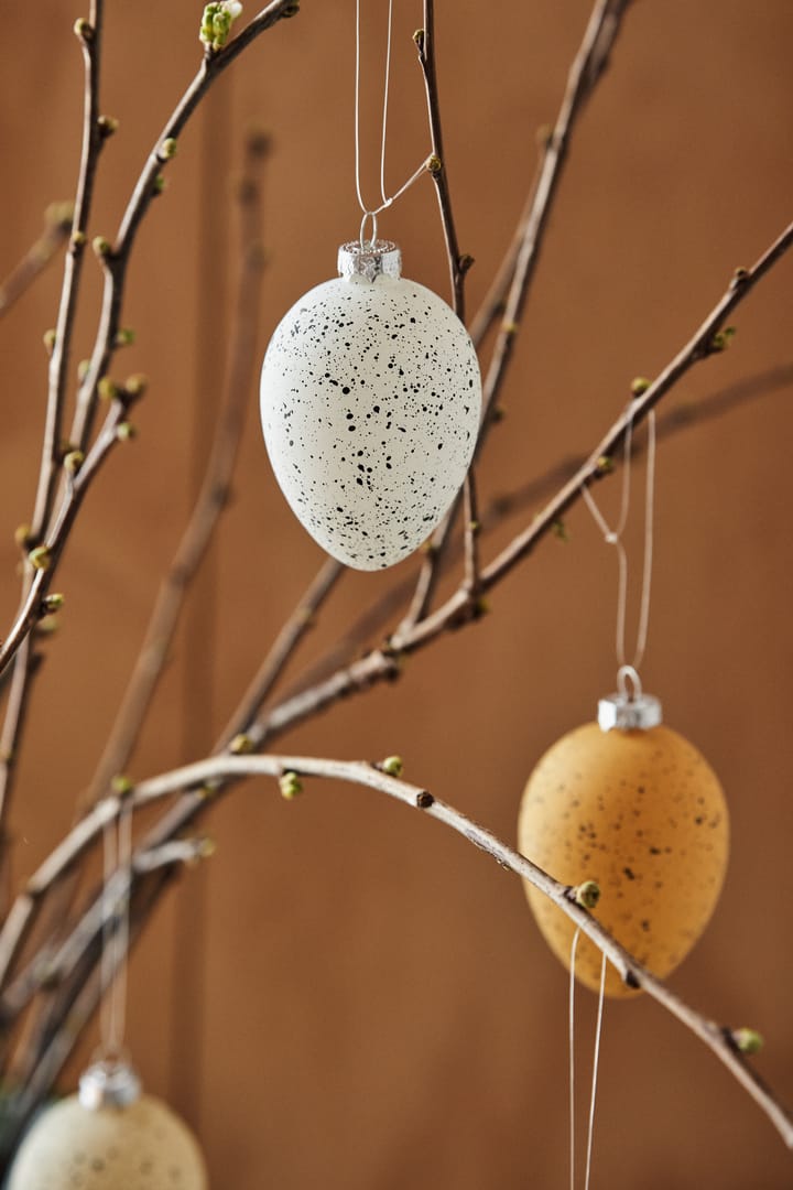 Ovos de vidro Brooding 8 cm 6-unidades, Branco  Scandi Living