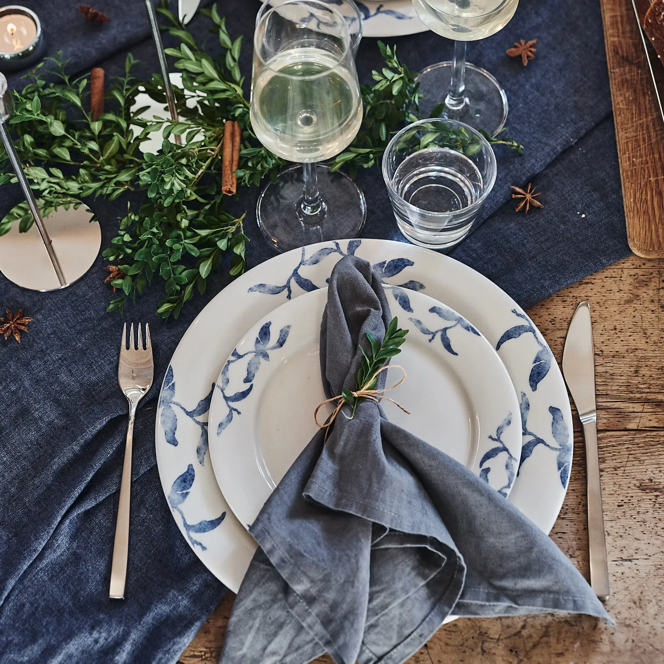 Pires Havspil 21 cm, 4 un., blue-white Scandi Living