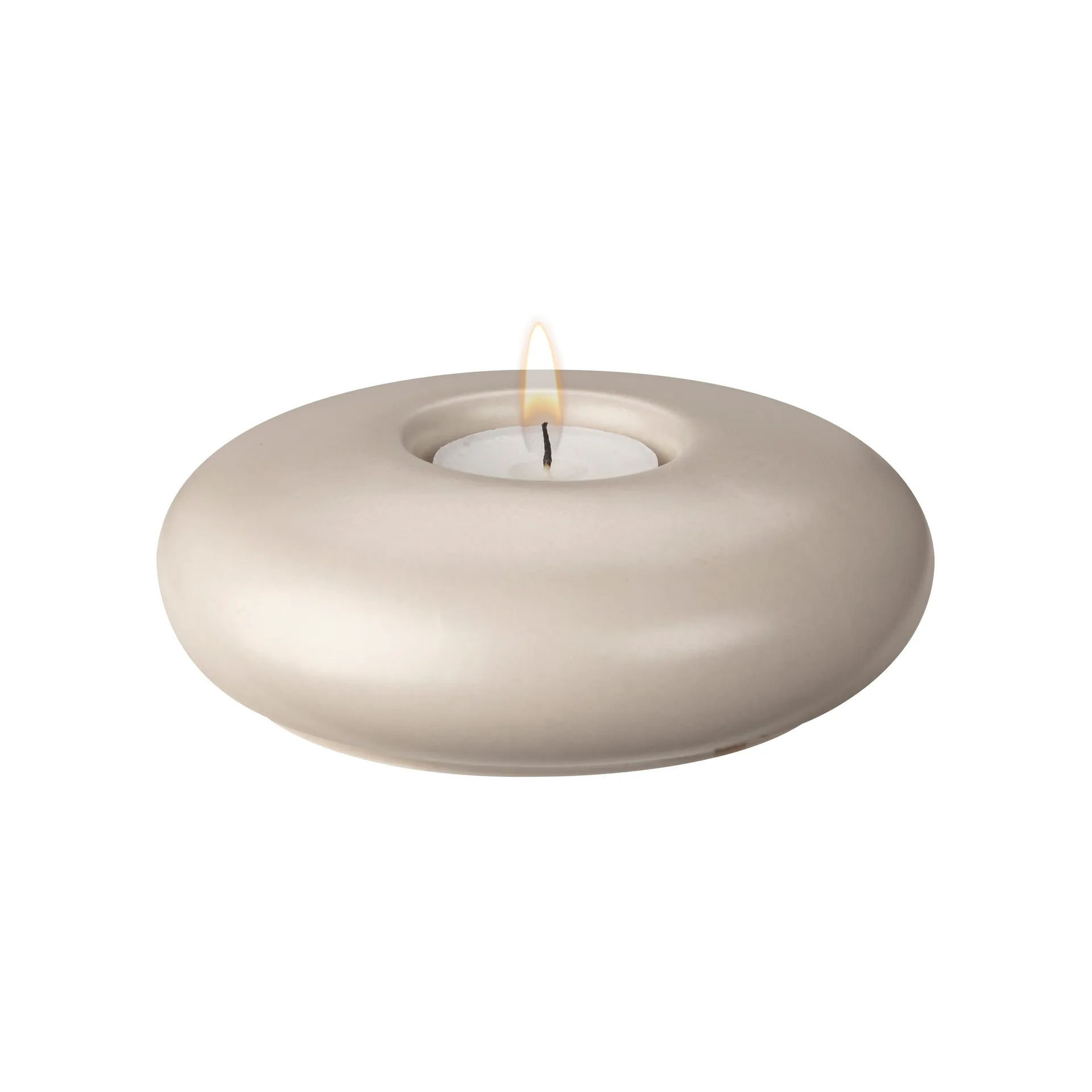 Porta velas Stone Ø13 cm, Bege Scandi Living