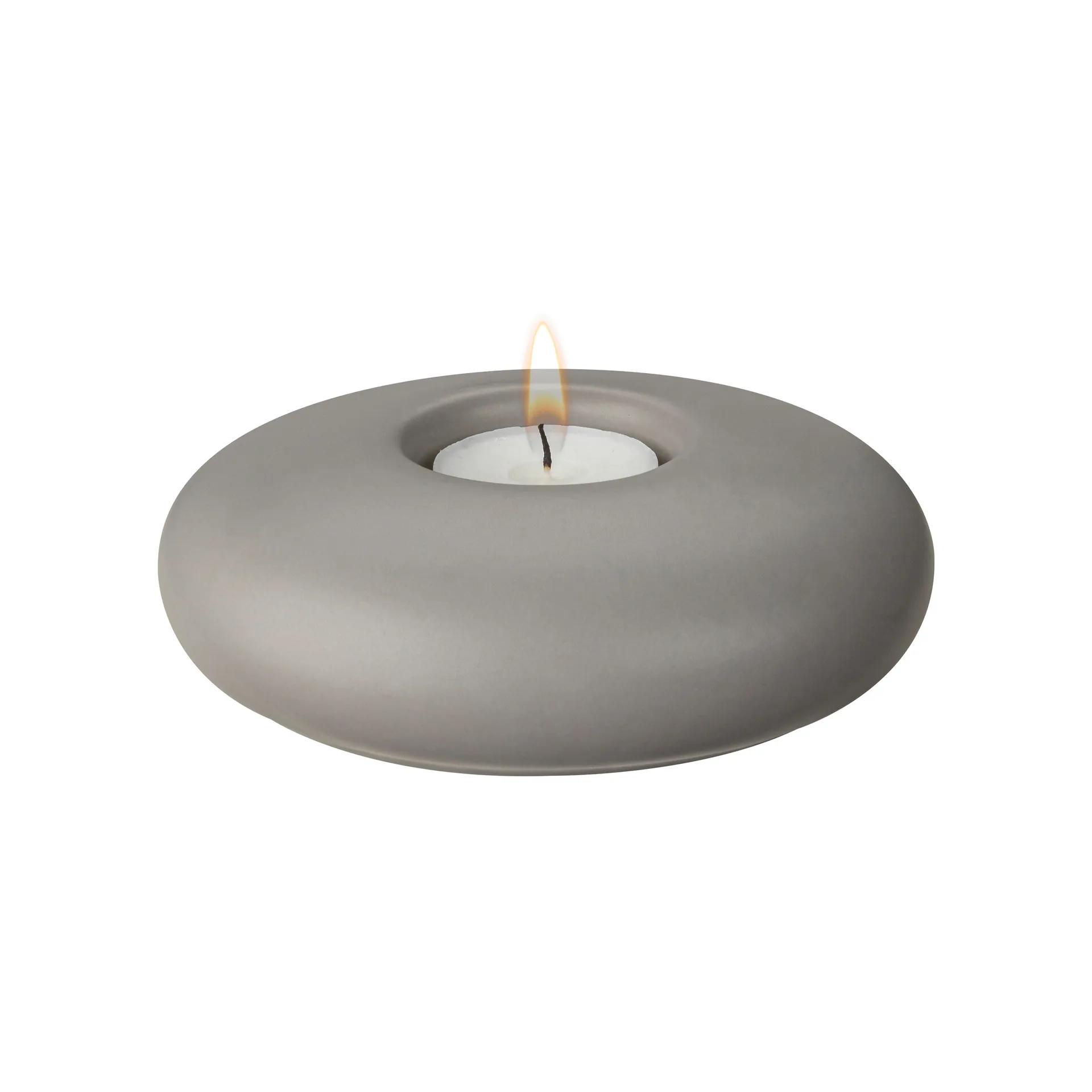 Porta velas Stone Ø13 cm, cinza Scandi Living
