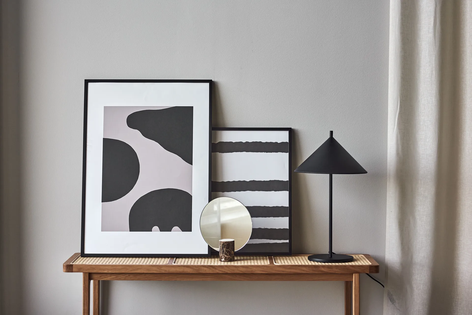 Póster cinza Contour, 50x70 cm Scandi Living