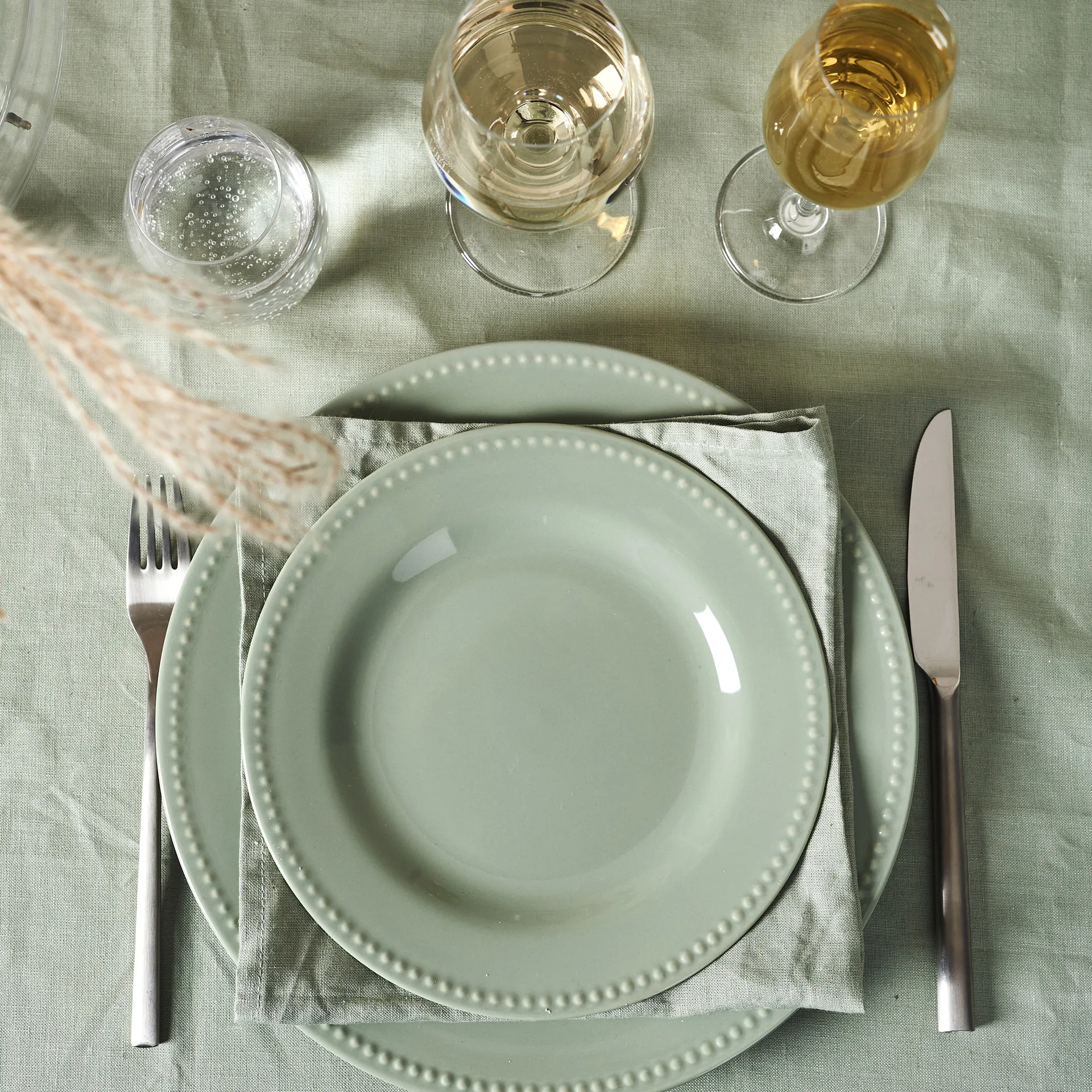 Prato Dots 28 cm, 4 un., Verde Scandi Living