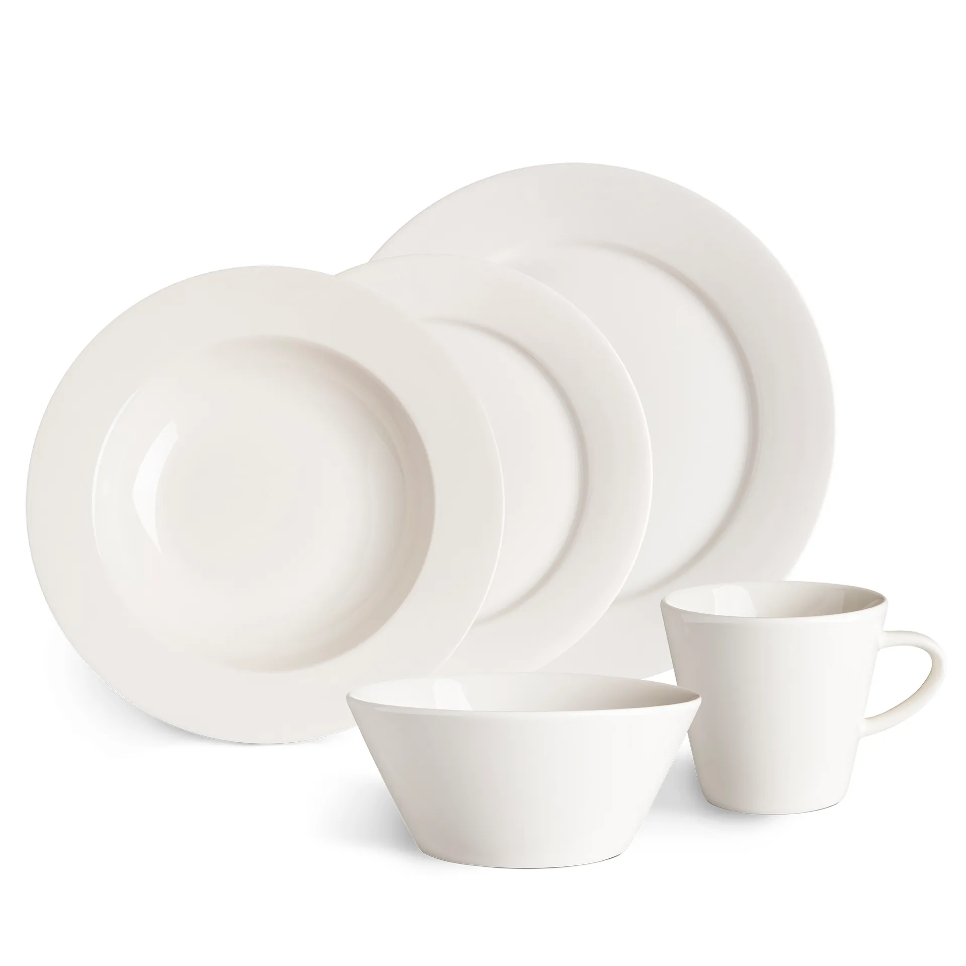 Prato fundo Kalk 23 cm, 4 un., branco Scandi Living