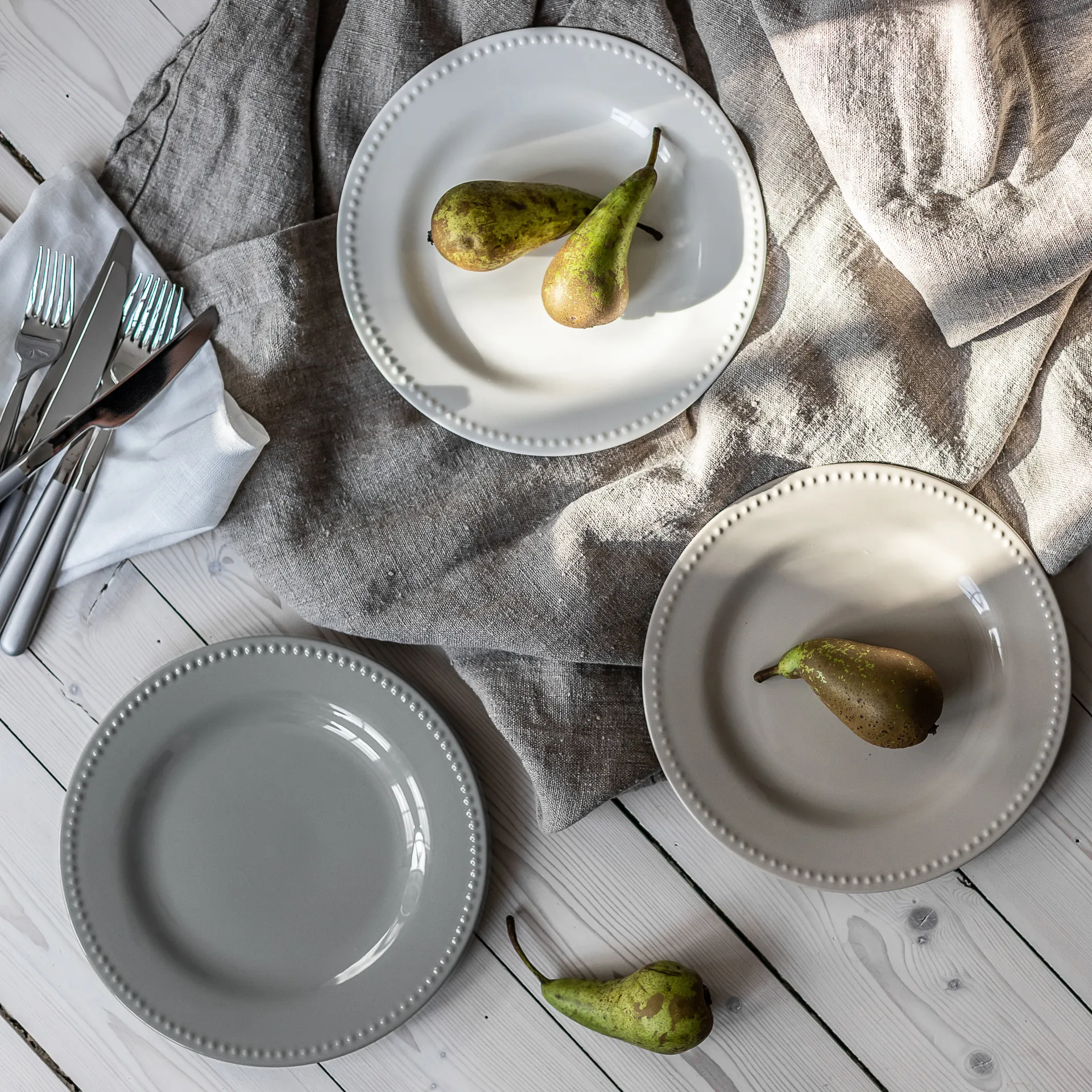 Prato pequeno Dots 22 cm, 4 un. , Cinza Scandi Living