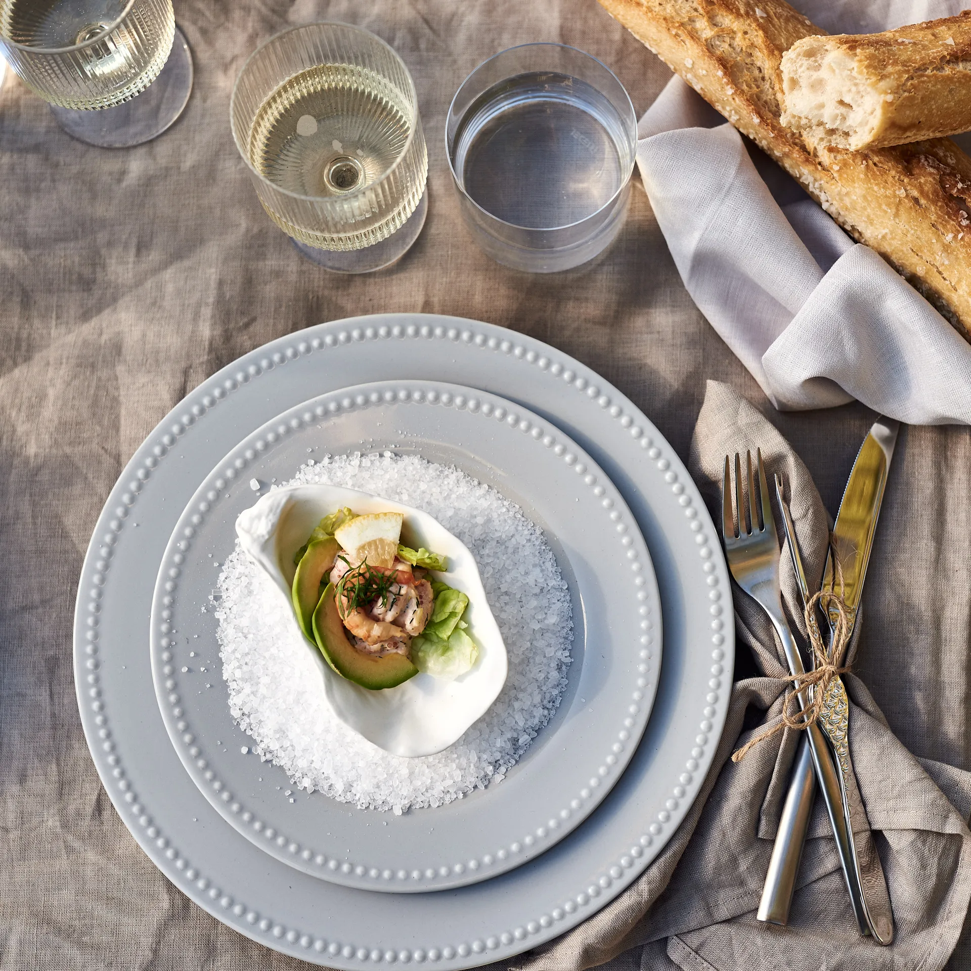 Prato pequeno Dots 22 cm, 4 un. , Cinza Scandi Living