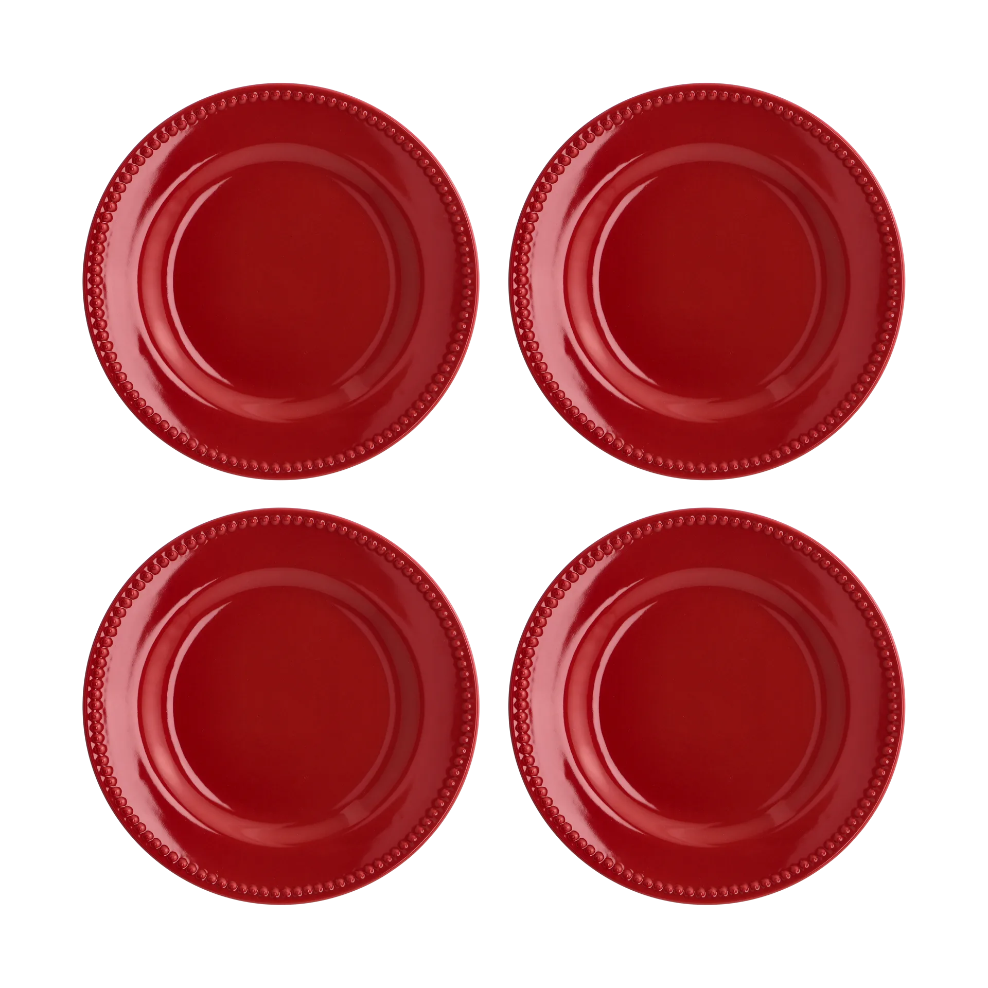 Prato pequeno Dots 22 cm, 4 un. , Vermelho Scandi Living