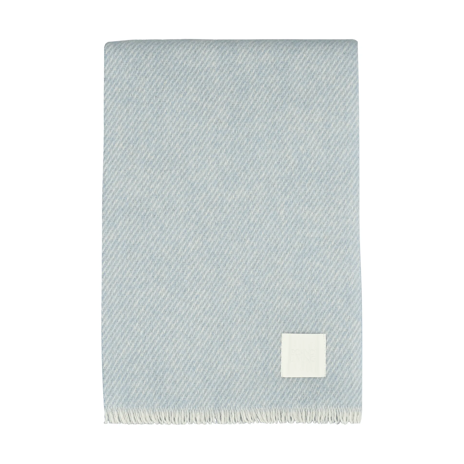 Row manta de lã às riscas, Azul-claro, 120x185 cm Scandi Living