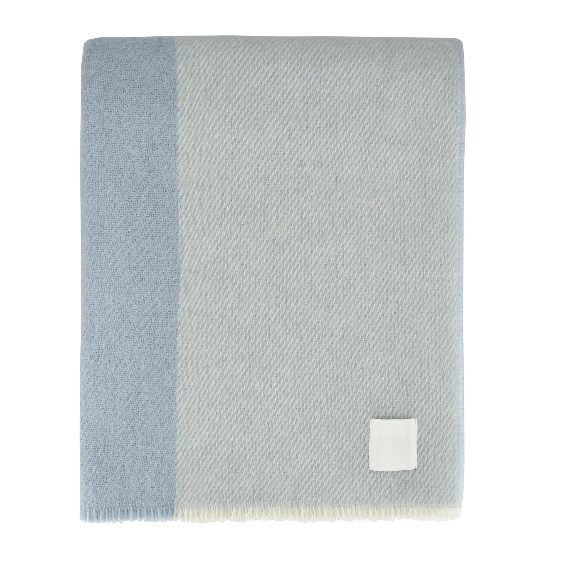 Row manta de lã às riscas, Azul-claro, 120x185 cm Scandi Living