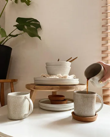 Sandsbro prato de massas light grey, Ø23 cm, conjunto de 4 - Scandi Living