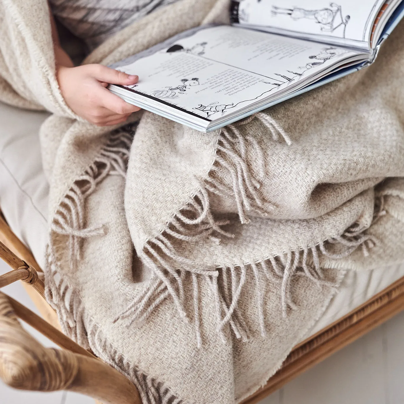 Sandstone manta de lã 130x180 cm, bege Scandi Living