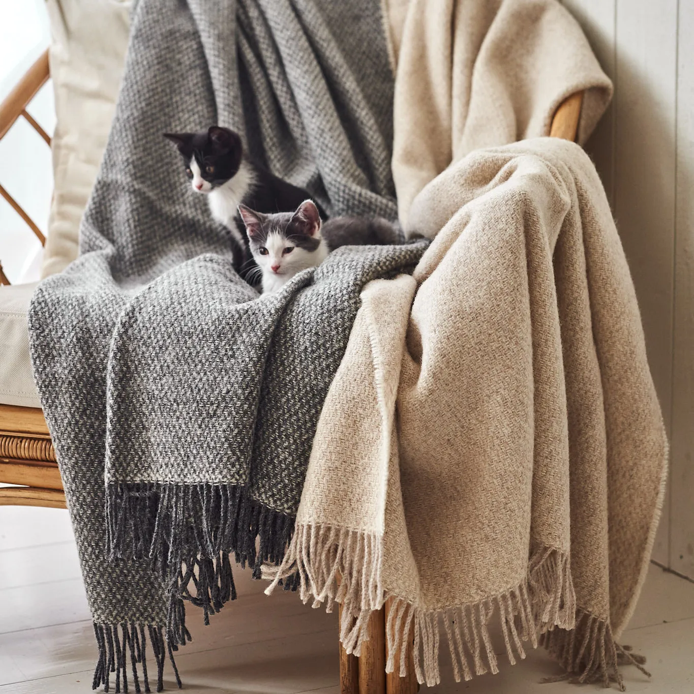 Sandstone manta de lã 130x180 cm, cinza Scandi Living