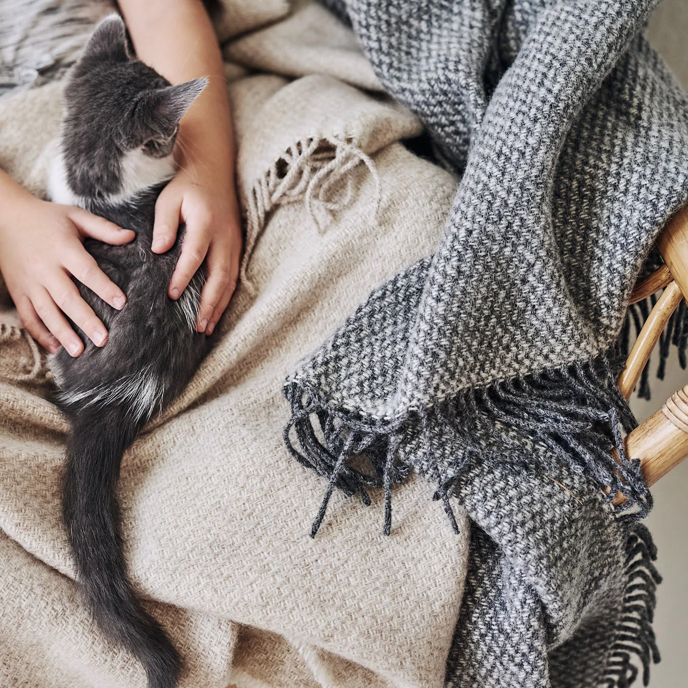 Sandstone manta de lã 130x180 cm, cinza Scandi Living