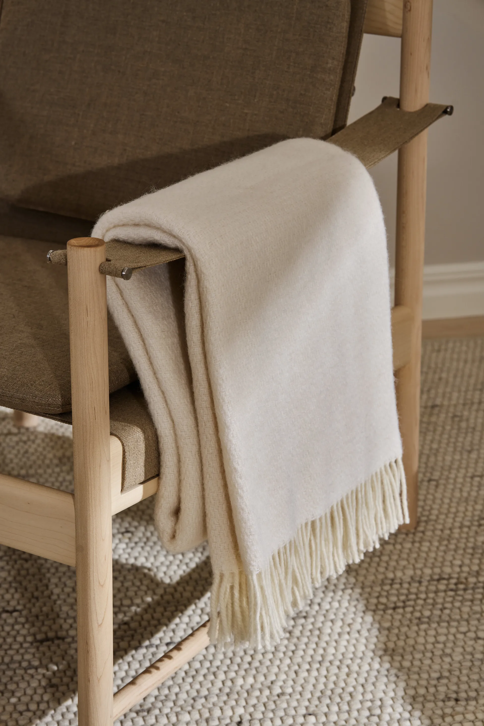 Sandstone manta de lã 130x180 cm, Creme Scandi Living