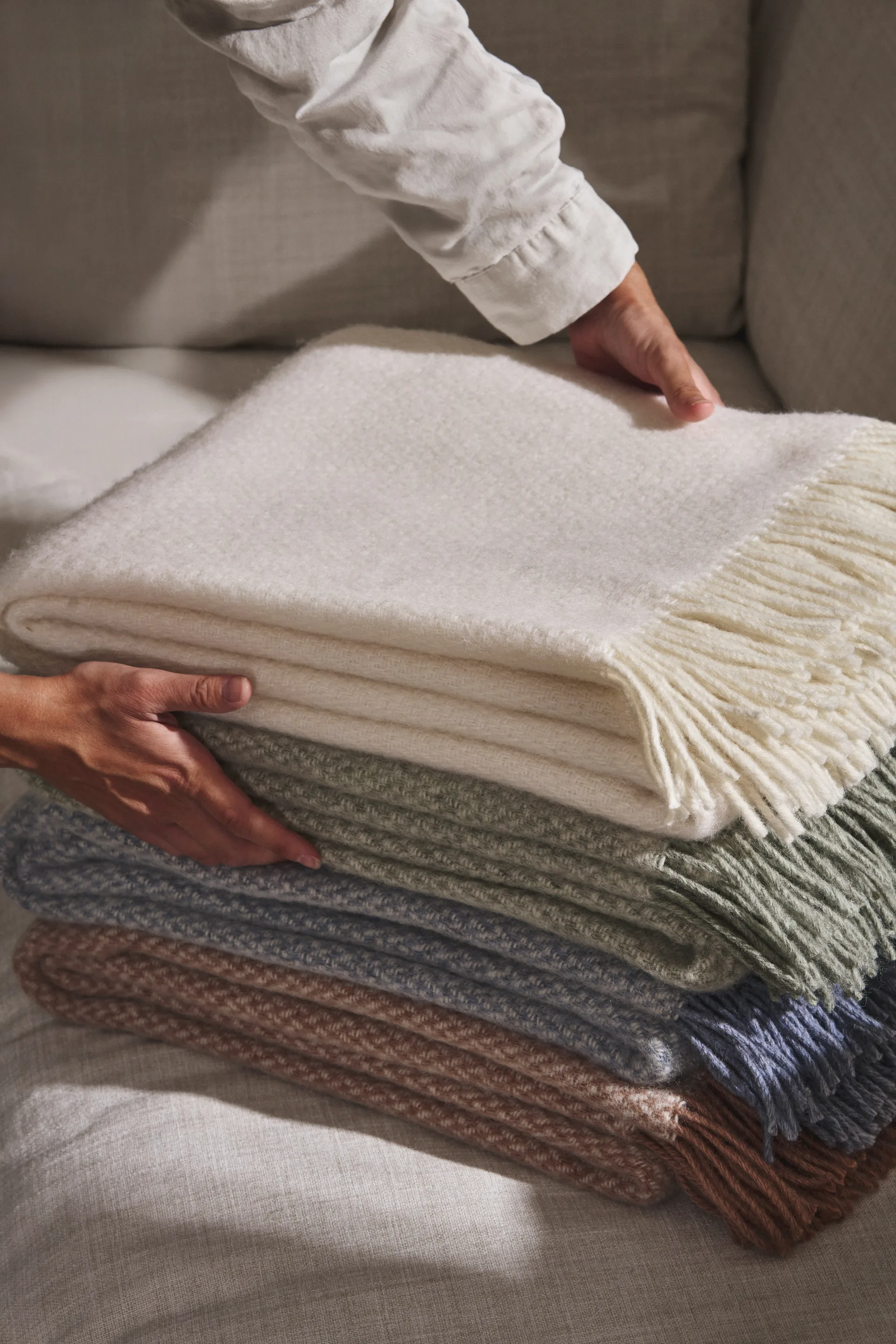 Sandstone manta de lã 130x180 cm, Marrom escuro Scandi Living