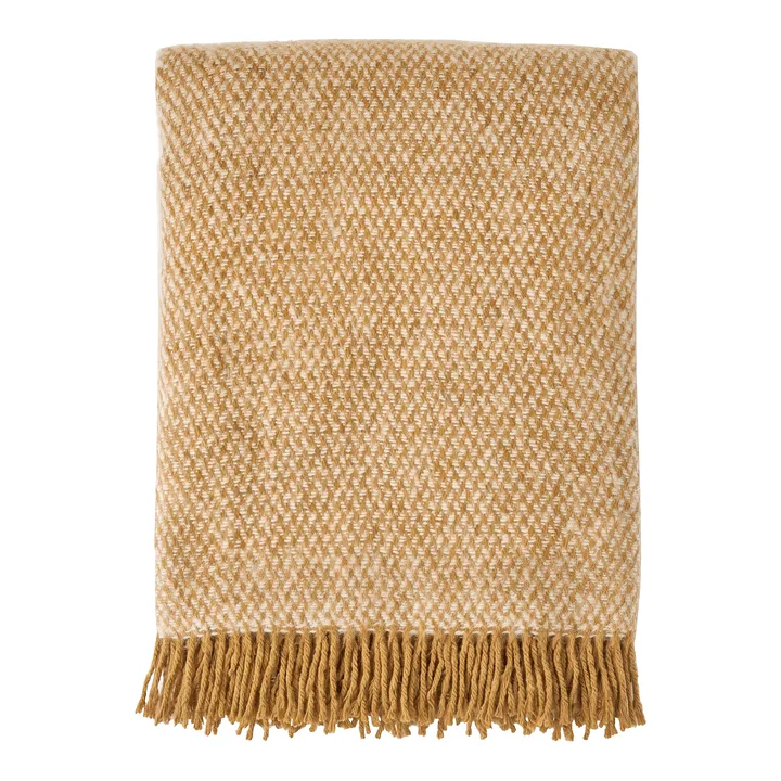 Sandstone manta de lã 130x180 cm - Mustard - Scandi Living