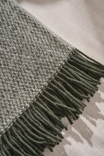 Sandstone manta de lã 130x180 cm - Verde caqui - Scandi Living