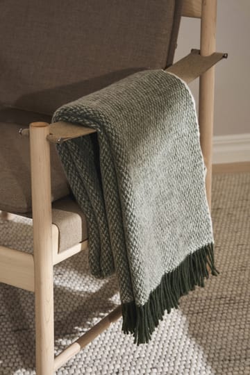 Sandstone manta de lã 130x180 cm - Verde caqui - Scandi Living