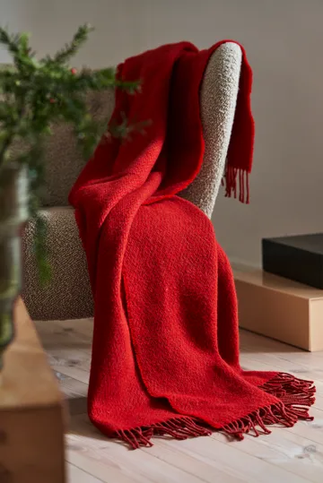 Sandstone manta de lã 130x180 cm - Vermelho - Scandi Living