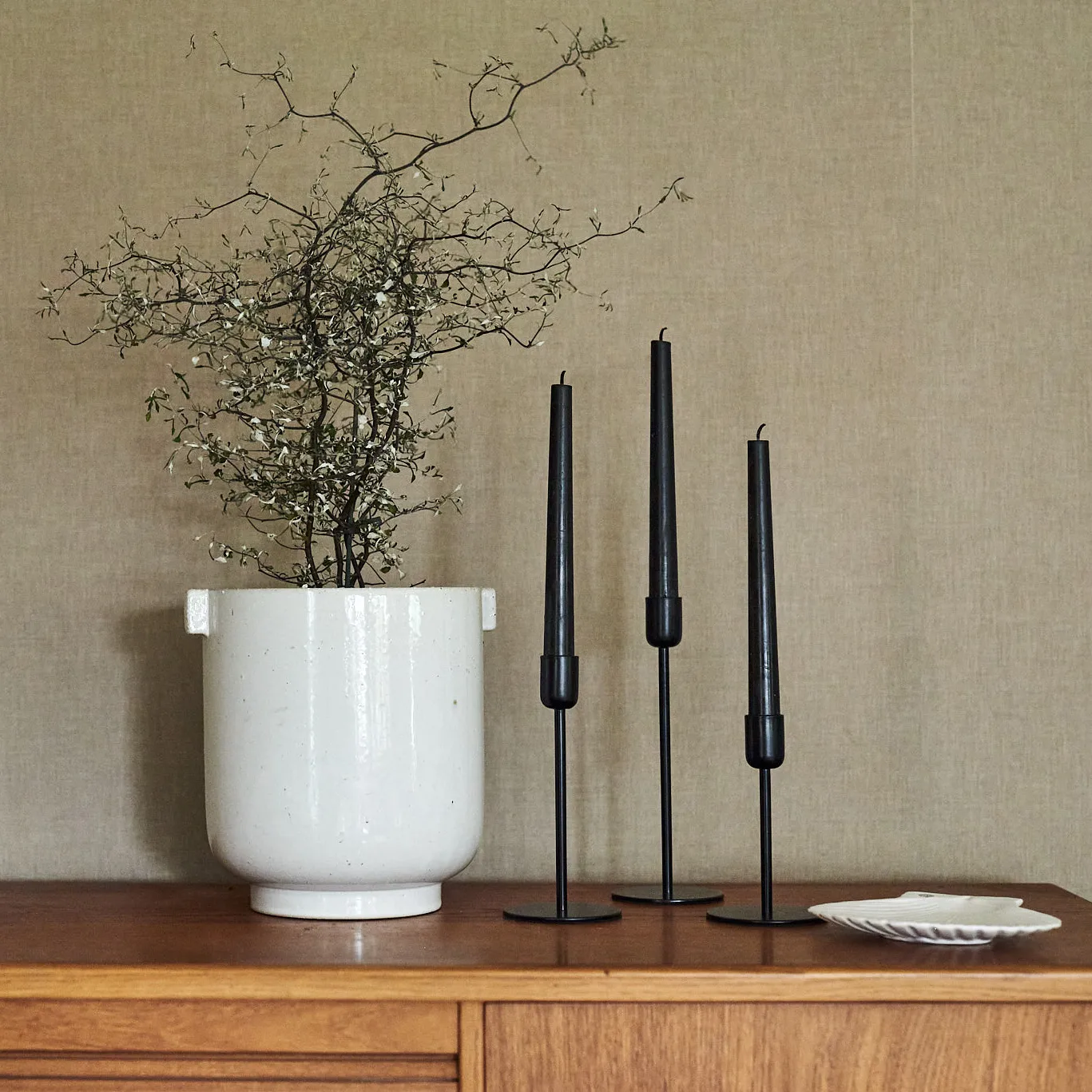 Suporte de velas Arctic 18 cm, preto Scandi Living