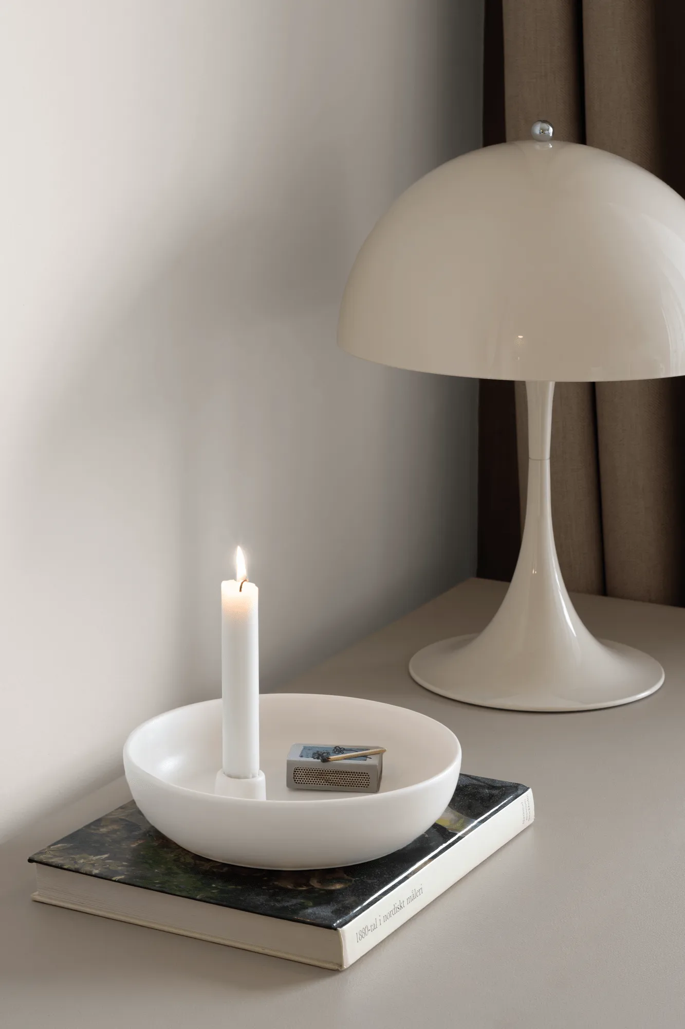 Suporte de velas Valley Ø21 cm, Branco Scandi Living