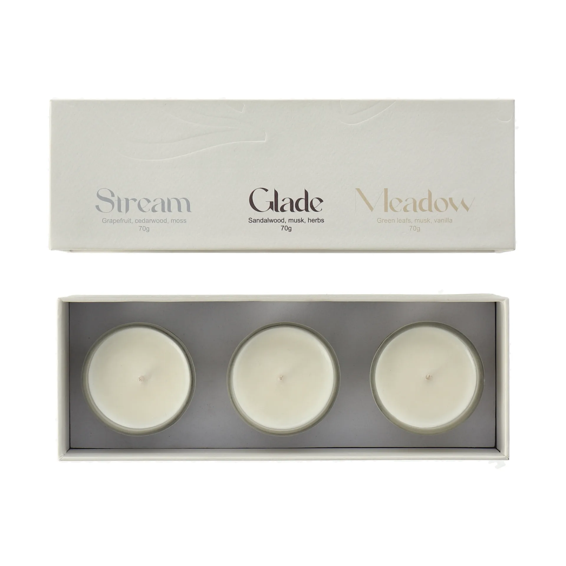Suporte de velas Vela perfumada 3 unidades Scandi Living