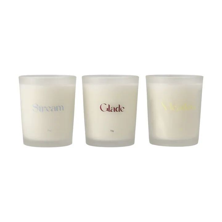 Suporte de velas Vela perfumada 70g 3 unidades - Stream/Glade/Meadow - Scandi Living